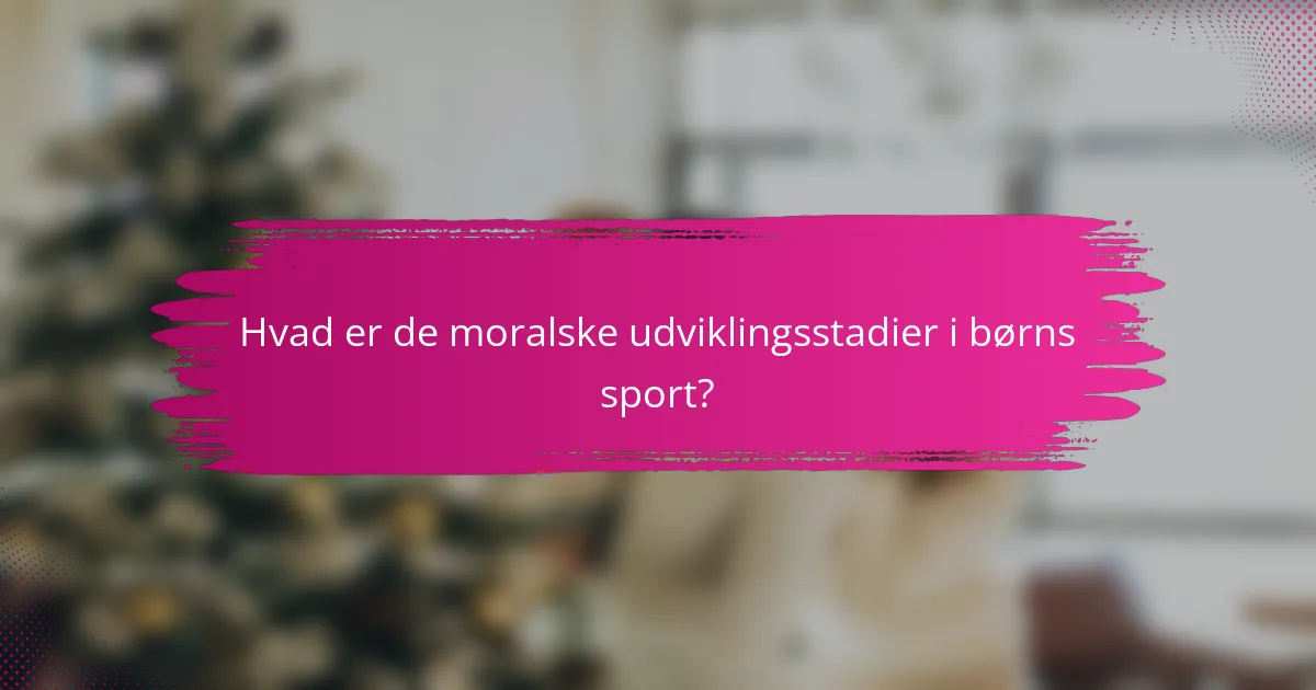 Hvad er de moralske udviklingsstadier i børns sport?