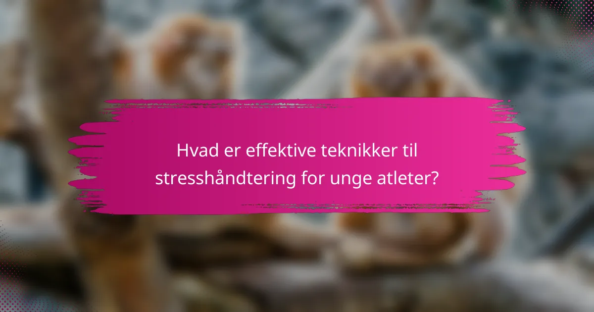 Hvad er effektive teknikker til stresshåndtering for unge atleter?