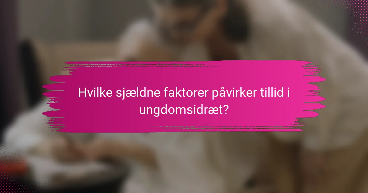 Hvilke sjældne faktorer påvirker tillid i ungdomsidræt?